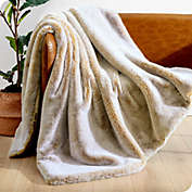 Bare Home Faux Fur Blanket - Ultra-Soft Blanket - Luxurious Fuzzy Warm Blanket - Cozy Lightweight Soft Blanket (Throw, Variegated Caramel)