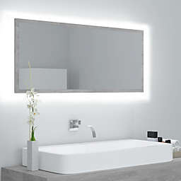 vidaXL LED Bathroom Mirror Concrete Gray 39.4