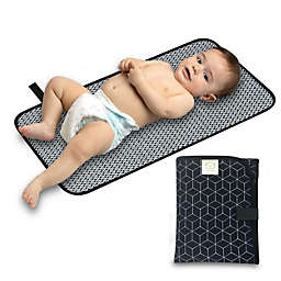 KeaBabies Portable Diaper Changing Pad, Waterproof Foldable Baby Changing Mat, Travel Diaper Change Mat (Black Geo)