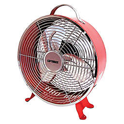 Optimus F-6310RD 10 Inch 2 SPeed Portable Retro Drum Fan in Red