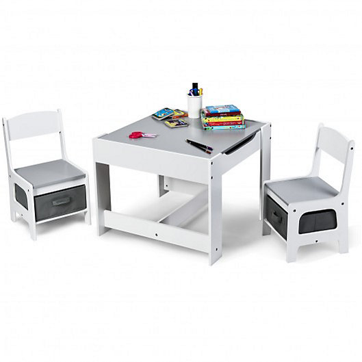 Costway Kids Table Chairs Set With, Childrens Table And Chair Set With Storage