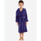 Alternate image 1 for Leveret Kids Fleece Hooded Robe Classic Solid Color