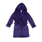 Alternate image 2 for Leveret Kids Fleece Hooded Robe Classic Solid Color