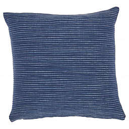 HomeRoots Home Decor. Navy Blue Distressed Stripes Throw Pillow.