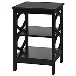 Costway 3-tier Nightstand Sofa Side End Accent Table-Black