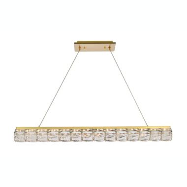 Elegant Lighting Home Decorative Valetta 42 inch LED linear pendant - Gold. View a larger version of this product image.