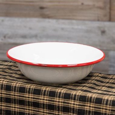 Slickblue Red Rim Enamel Soup Bowl. View a larger version of this product image.