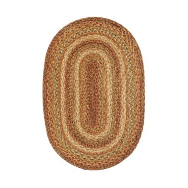 Homespice Decor 6' x 9' Oval Harvest Jute Braided Rug. View a larger version of this product image.