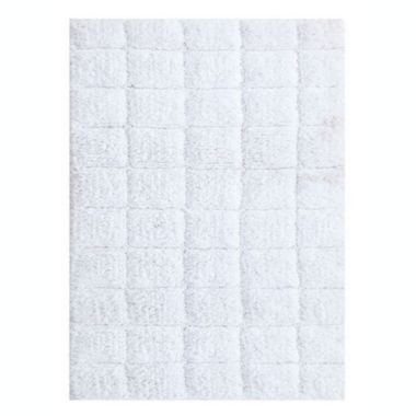 Knightsbridge Summer Tile 220 GSF Non Skid Back Bath Rug 20 x 30 - White. View a larger version of this product image.