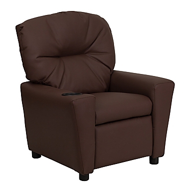 Flash Furniture Contemporary Brown Leathersoft Kids Recliner With Cup Holder - Brown LeatherSoft. View a larger version of this product image.