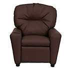 Alternate image 2 for Flash Furniture Contemporary Brown Leathersoft Kids Recliner With Cup Holder - Brown LeatherSoft