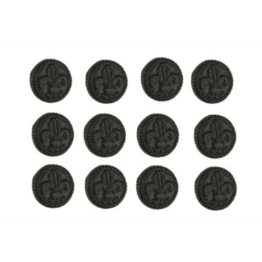 De Leon Collections Brown Cast Iron Fleur De Lis Round Cabinet Knobs or Drawer Pulls Set of 12 Western Décor. View a larger version of this product image.