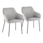 Alternate image 0 for Contemporary Home Living Set of 2 Light Grey Fabric and Black Metal Daniella Bucket Style Dining Chair, 31.50"