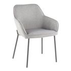Alternate image 1 for Contemporary Home Living Set of 2 Light Grey Fabric and Black Metal Daniella Bucket Style Dining Chair, 31.50"