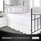 Alternate image 1 for SHOPBEDDING Ruffled Bed Skirt with Split Corners - Queen, White, 18 Inch Drop Cotton Blend Bedskirt (Available in 14 Colors) - Blissford Dust Ruffle.