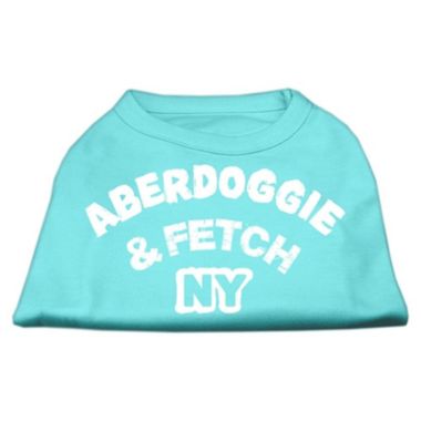 Mirage Pet Products Aberdoggie NY Screenprint Shirt Aqua Large - 14" L. View a larger version of this product image.