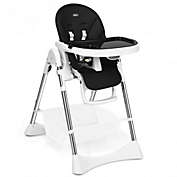 Costway Foldable High Chair with Large Storage Basket -Black