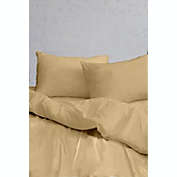 Myne Anti-Bacterial 100% Cotton Sateen Duvet Cover Set Gold Full Queen