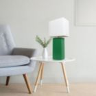 Alternate image 2 for Lalia Home Lexington 21" Leather Base Modern Home Décor Bedside Table Lamp with White Rectangular Fabric Shade