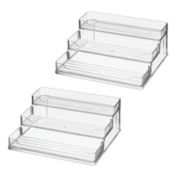 mDesign Plastic Spice and Food 3 Tier Kitchen Shelf Storage Organizer - Clear