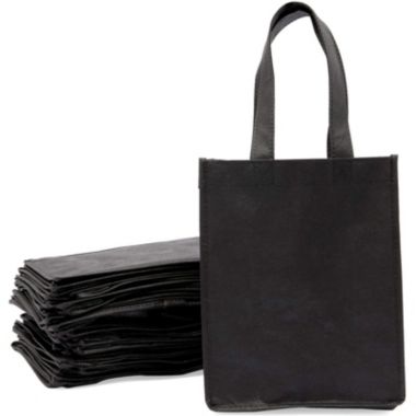 Okuna Outpost Non Woven Tote Bags for Stores and Shopping (Black, 8 x 10 x 4 In, 24 Pack). View a larger version of this product image.