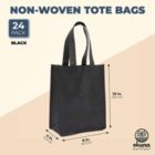 Alternate image 1 for Okuna Outpost Non Woven Tote Bags for Stores and Shopping (Black, 8 x 10 x 4 In, 24 Pack)