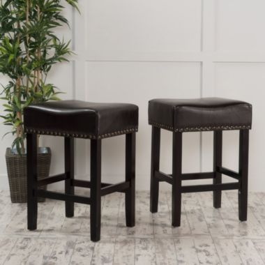 Contemporary Home Living Set of 2 Black and Bronze Contemporary Bar Stools 26". View a larger version of this product image.
