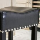 Alternate image 1 for Contemporary Home Living Set of 2 Black and Bronze Contemporary Bar Stools 26"
