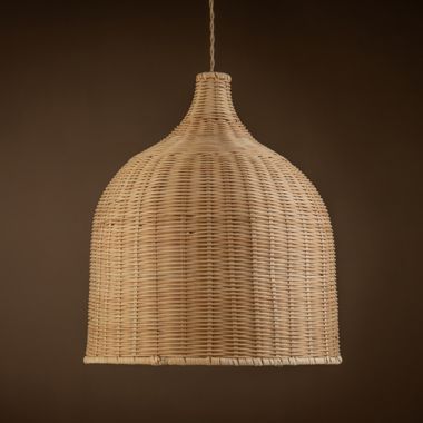 ELE Light & Decor Reely 1-Light Brown Pendant Design Pendant Light with Rattan Shade. View a larger version of this product image.