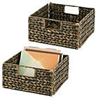 Alternate image 2 for mDesign Large Woven Hyacinth Home Storage Basket for Cube Furniture, 2 Pack