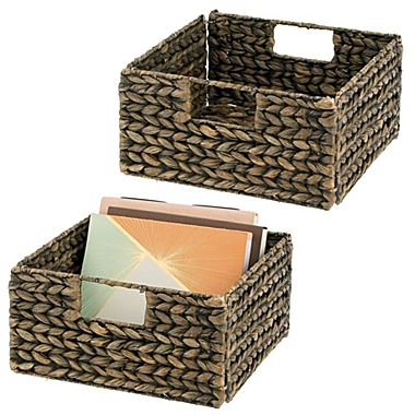 mDesign Large Woven Hyacinth Home Storage Basket for Cube Furniture, 2 Pack. View a larger version of this product image.