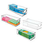 Alternate image 2 for mDesign Plastic Office Storage Organizer Bin with Handles, 4 Pack, Clear