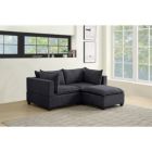 Alternate image 1 for Contemporary Home Living 6.75' Iron Gray Madison Home Essentials Fabric Sectional Loveseat Ottoman