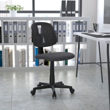 Flash Furniture Flash Fundamentals Mid-Back Gray Mesh Swivel Task Office Chair with Pivot Back, BIFMA Certified. View a larger version of this product image.