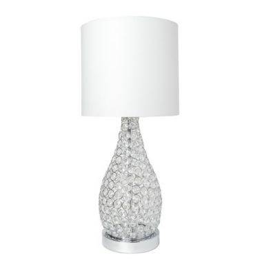 Elegant Designs Elipse Crystal Pinned Decorative Gourd Accent Table Lamp, Chrome. View a larger version of this product image.