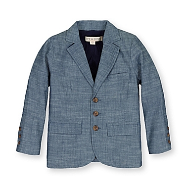 Hope & Henry Boys&#39; Chambray Suit Jacket (Blue Chambray, 2T). View a larger version of this product image.