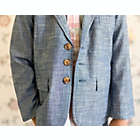 Alternate image 1 for Hope & Henry Boys&#39; Chambray Suit Jacket (Blue Chambray, 2T)