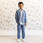 Alternate image 3 for Hope & Henry Boys&#39; Chambray Suit Jacket (Blue Chambray, 2T)