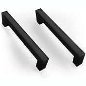 Mega Handles 35-Pack Cabinet Pulls - 5.5-Inch Stainless Steel Square Cabinet Handle Pulls for Kitchen Cabinet, Drawer, Door, Cupboard Decorative Modern Hardware for Cabinets Compatible to Different Cabinet Styles Matte Black