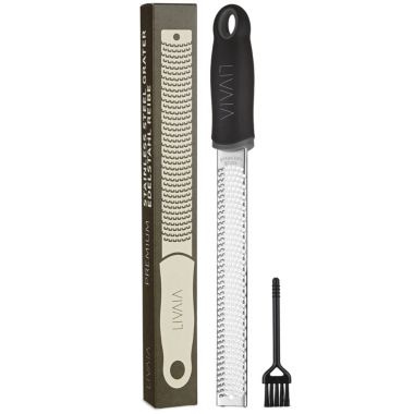 LIVAIA Stainless Steel Grater with Handle Parmesan Cheese Grater with Non Slip Handle - Zester Grater, Nutmeg Grater, Garlic Grater, Lemon Zester. View a larger version of this product image.
