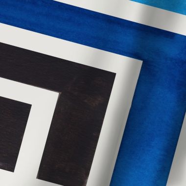 Americanflat 71" x 74" Shower Curtain, Blue Aztec Pattern by Ejaaz Haniff. View a larger version of this product image.