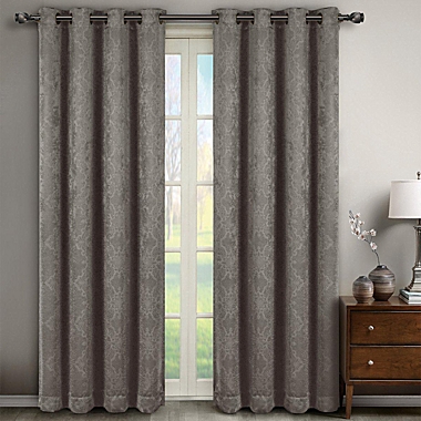 Egyptian Linens - Bella Blackout Weave Paisley Grommet Curtain Panels (Set of 2). View a larger version of this product image.