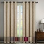 Alternate image 1 for Egyptian Linens - Bella Blackout Weave Paisley Grommet Curtain Panels (Set of 2)