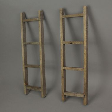 Direct International Set of 2 Distressed Finish 20 Inch Wooden Decorative Ladders Farmhouse Decor. View a larger version of this product image.