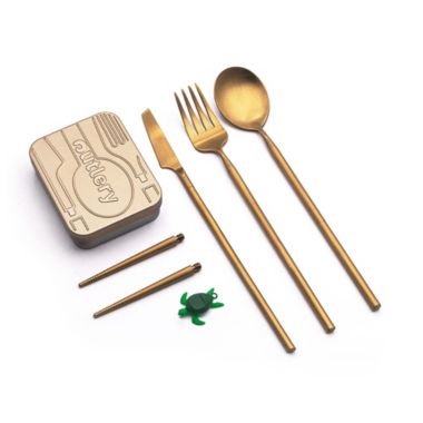 Outlery Portable & Reusable Stainless Steel Travel Cutlery Set And Reusable Chopsticks. View a larger version of this product image.