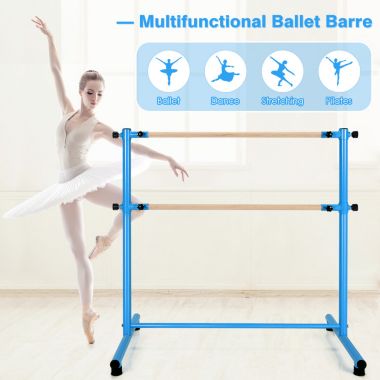 Slickblue 47 Inch Double Ballet Barre with Anti-Slip Footpads. View a larger version of this product image.
