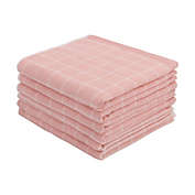 PiccoCasa Classic Cotton Terry Kitchen Dish Cloths, Highly Absorbent, Fast Drying and Machine Washable Dish Towel - Great for Household Cooking Cleaning, 6 Pack, 13 x 13 Inches Pink