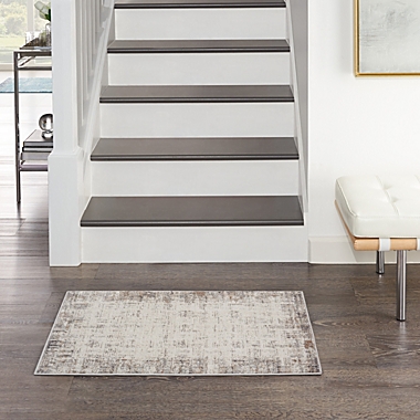 Nourison Elation Abstract Modern Indoor Rug Ivory Grey 2&#39; x 3&#39;. View a larger version of this product image.