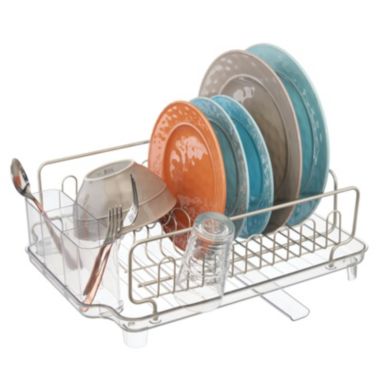 mDesign Large Kitchen Dish Drying Rack / Drainboard, Swivel Spout. View a larger version of this product image.