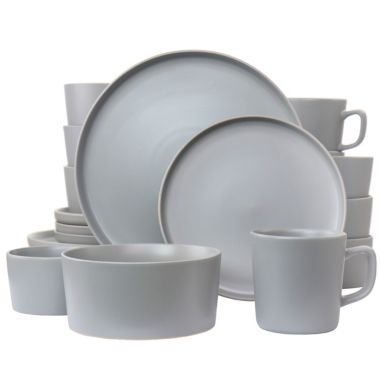 Elama Luxmatte Light Grey 20 Piece Dinnerware Set. View a larger version of this product image.